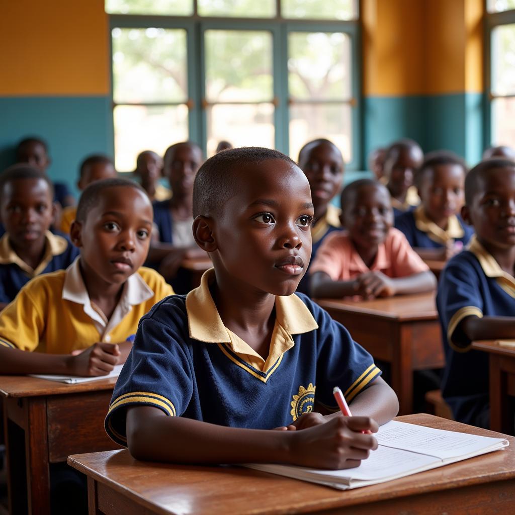 Education is Key: Students in a Classroom in Rwanda