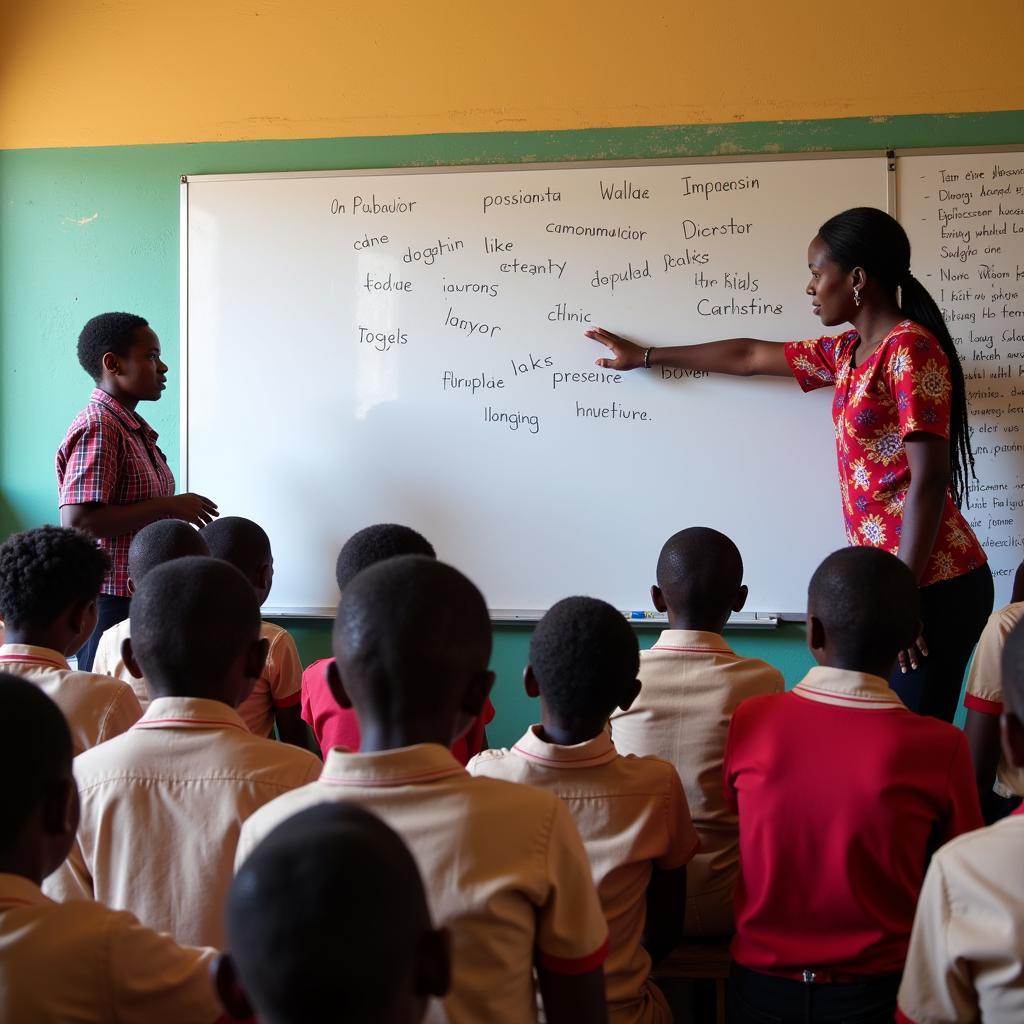 African Students Learning English