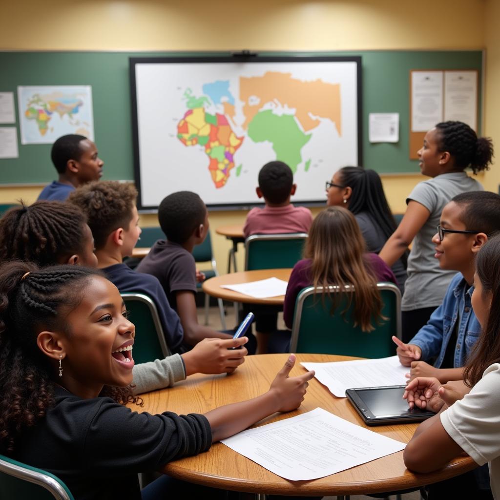 Students Studying African Geography