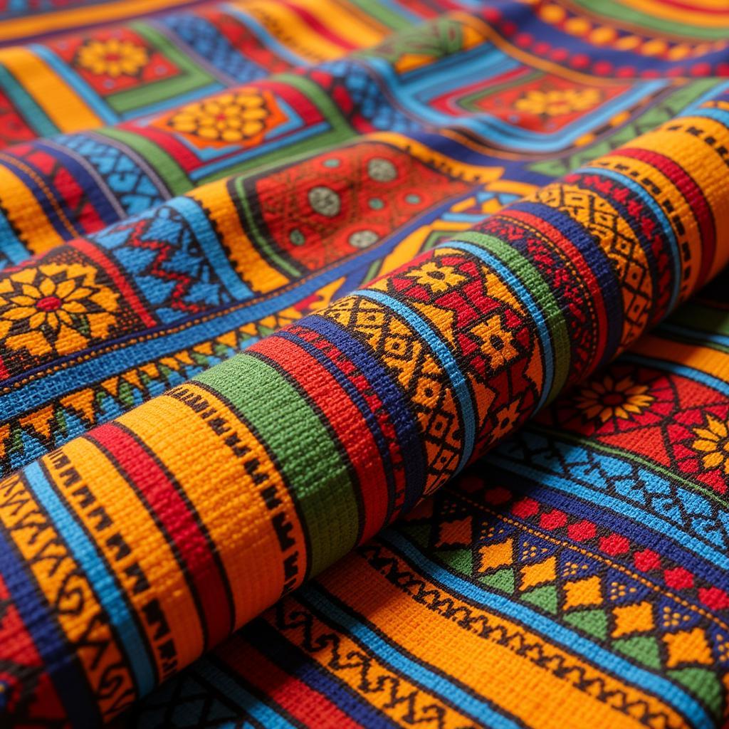 Intricate details of an African textile