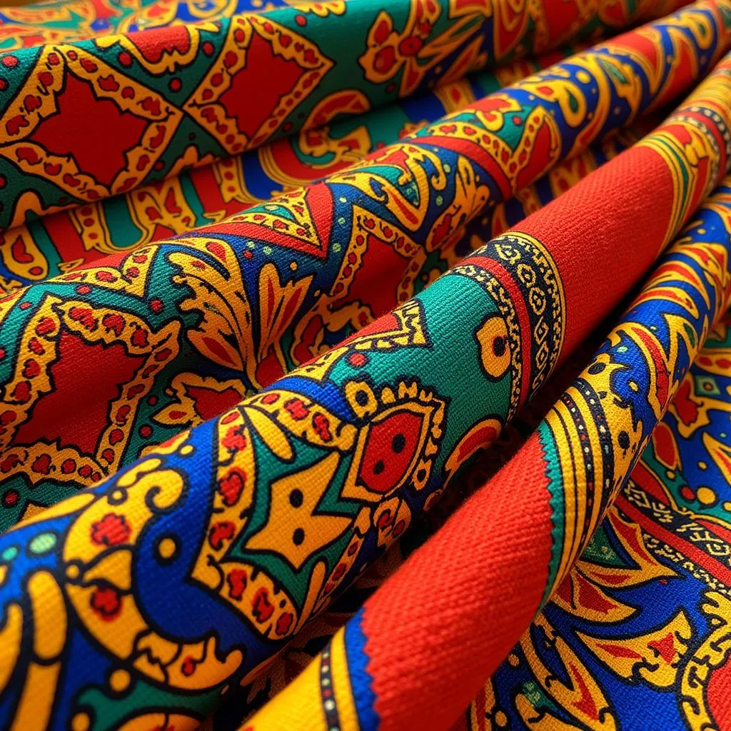 Vibrant and intricate patterns on African textiles