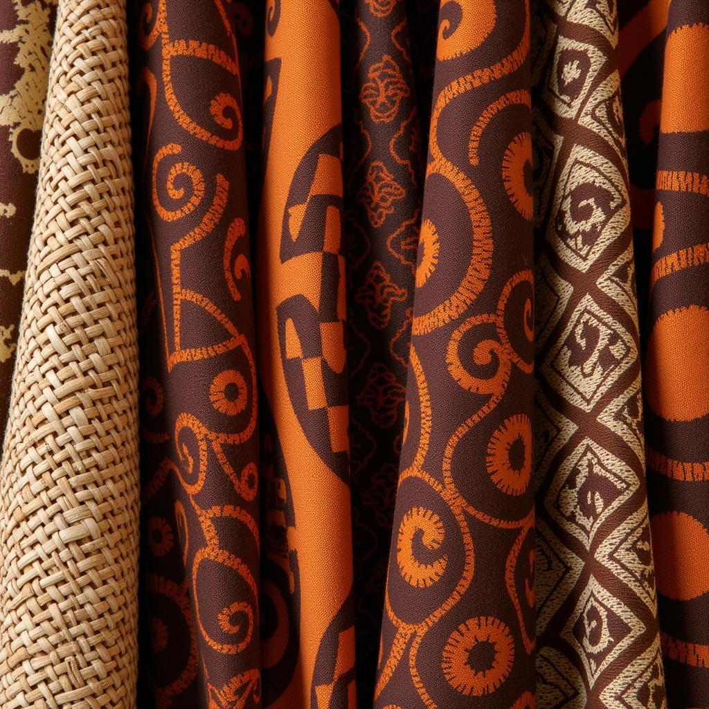 African Textile Patterns and Brown Texture