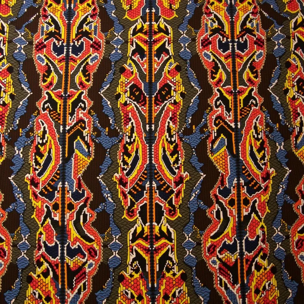 African textile with stylized antelope motifs