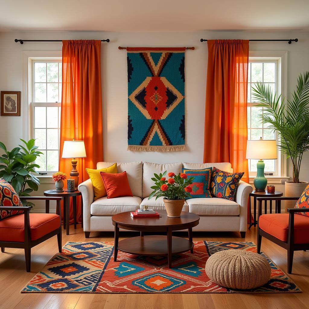 Colorful African Textiles in Home Decor