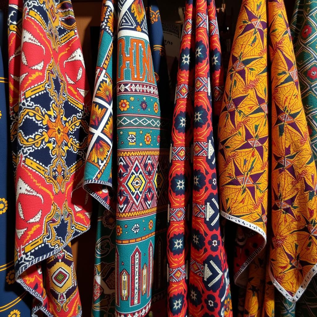 Colorful African Textiles with Geometric Designs