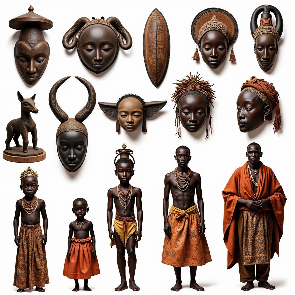 Examples of Traditional African Art and Clothing