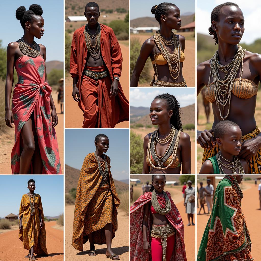 Showcase of traditional African clothing