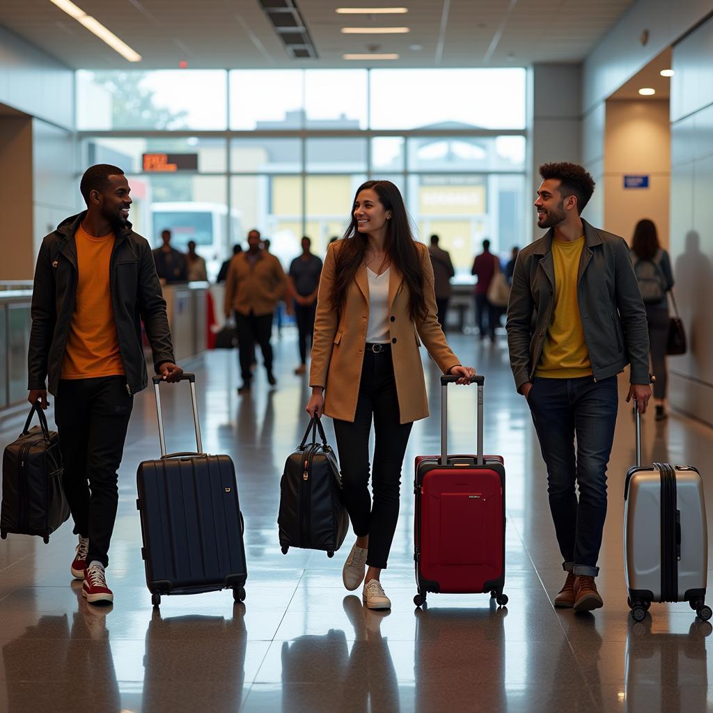 Travelers at African Airport