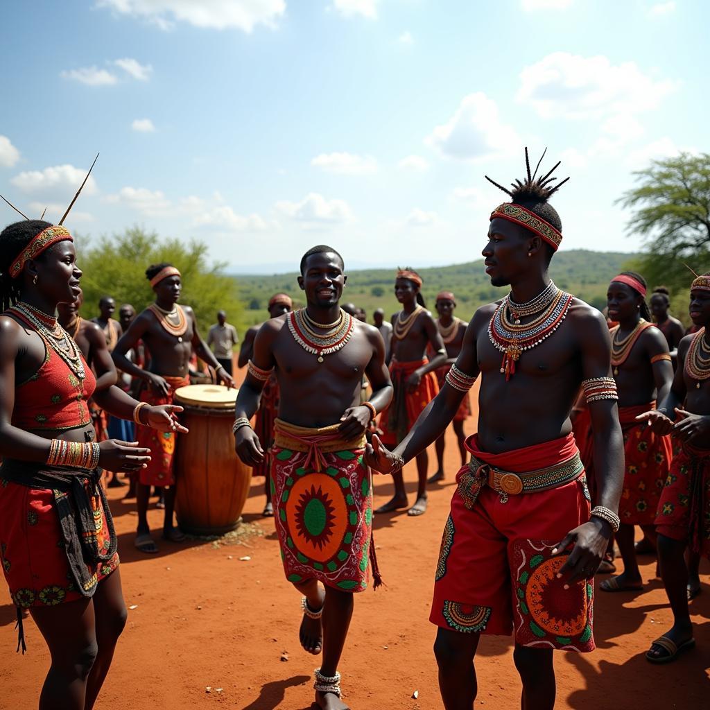 Vibrant African Tribal Ceremony