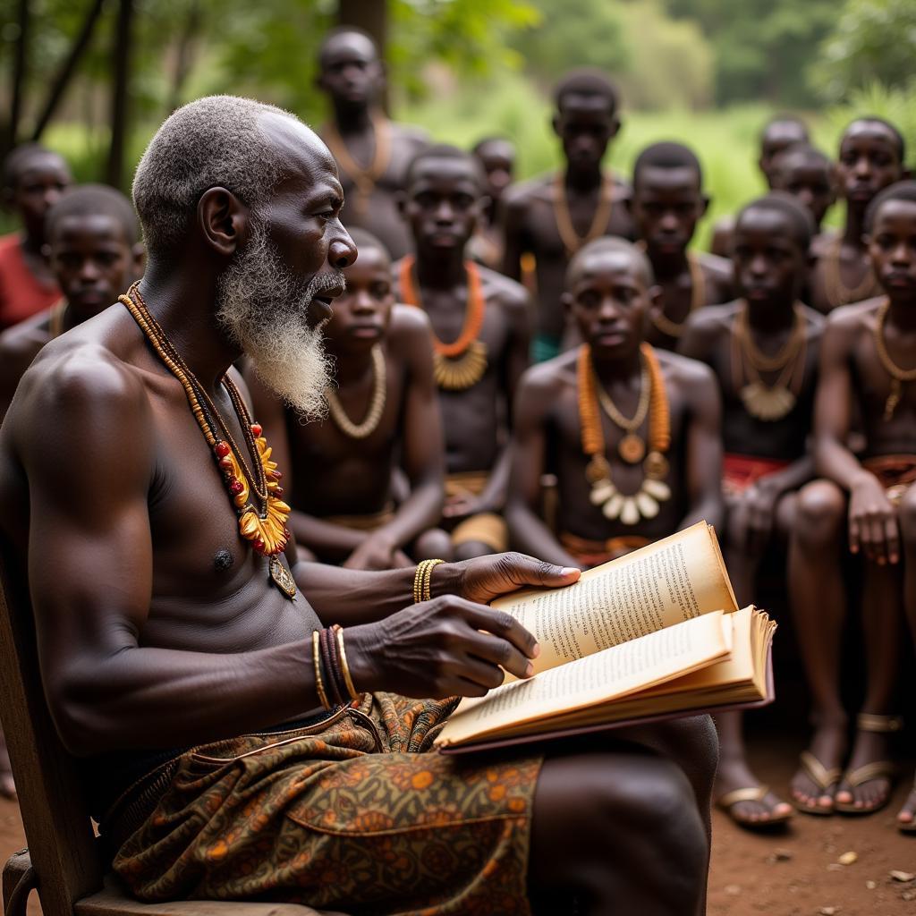 African Tribal Elder Sharing Stories