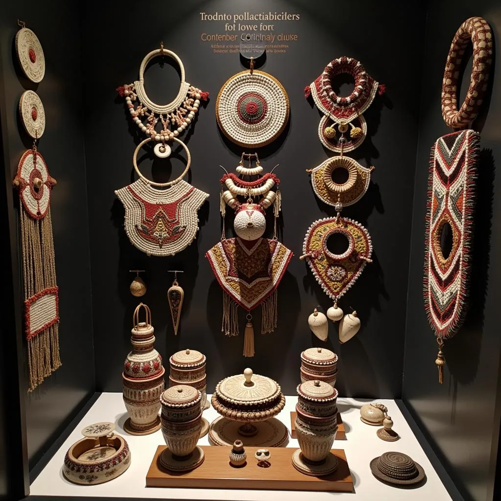 Display of traditional African tribal jewelry