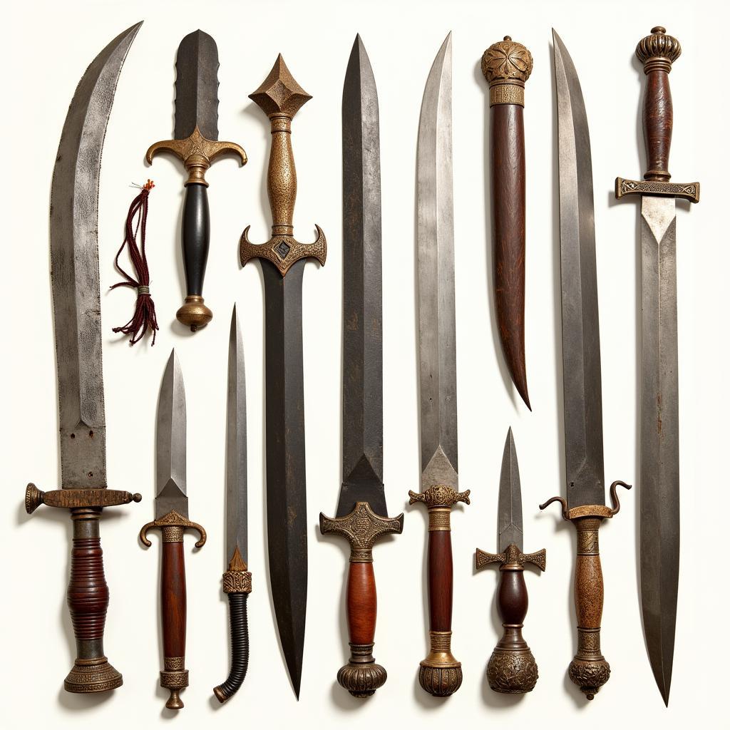 Tribal knives and swords from various African cultures