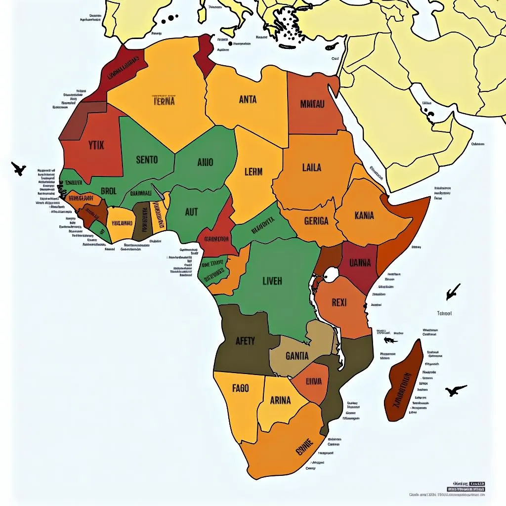 Map of African Tribes with Names