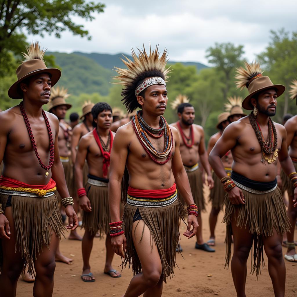 African tribe performing a ritual