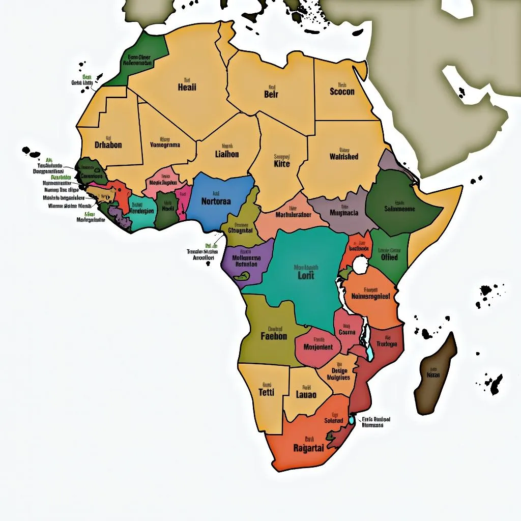 Map of language families in Africa