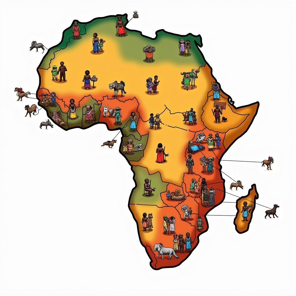 Map of African Tribes