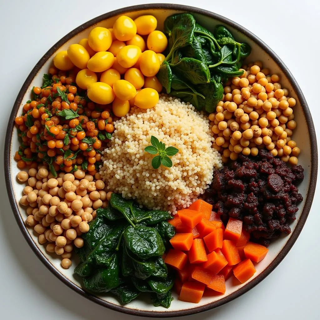 African vegetarian dinner platter