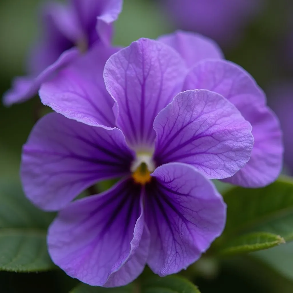 Delicate African Violet in Bloom