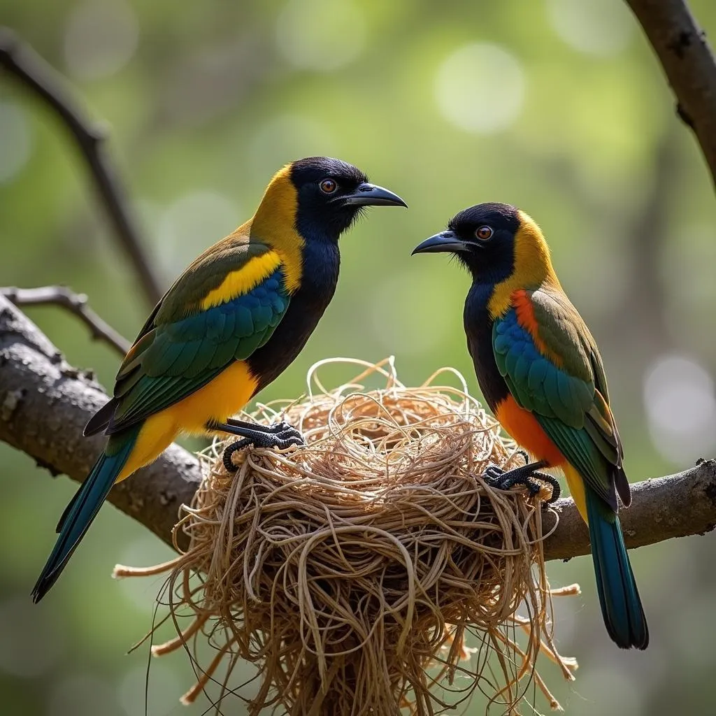 African Weaver Bird Nest Building