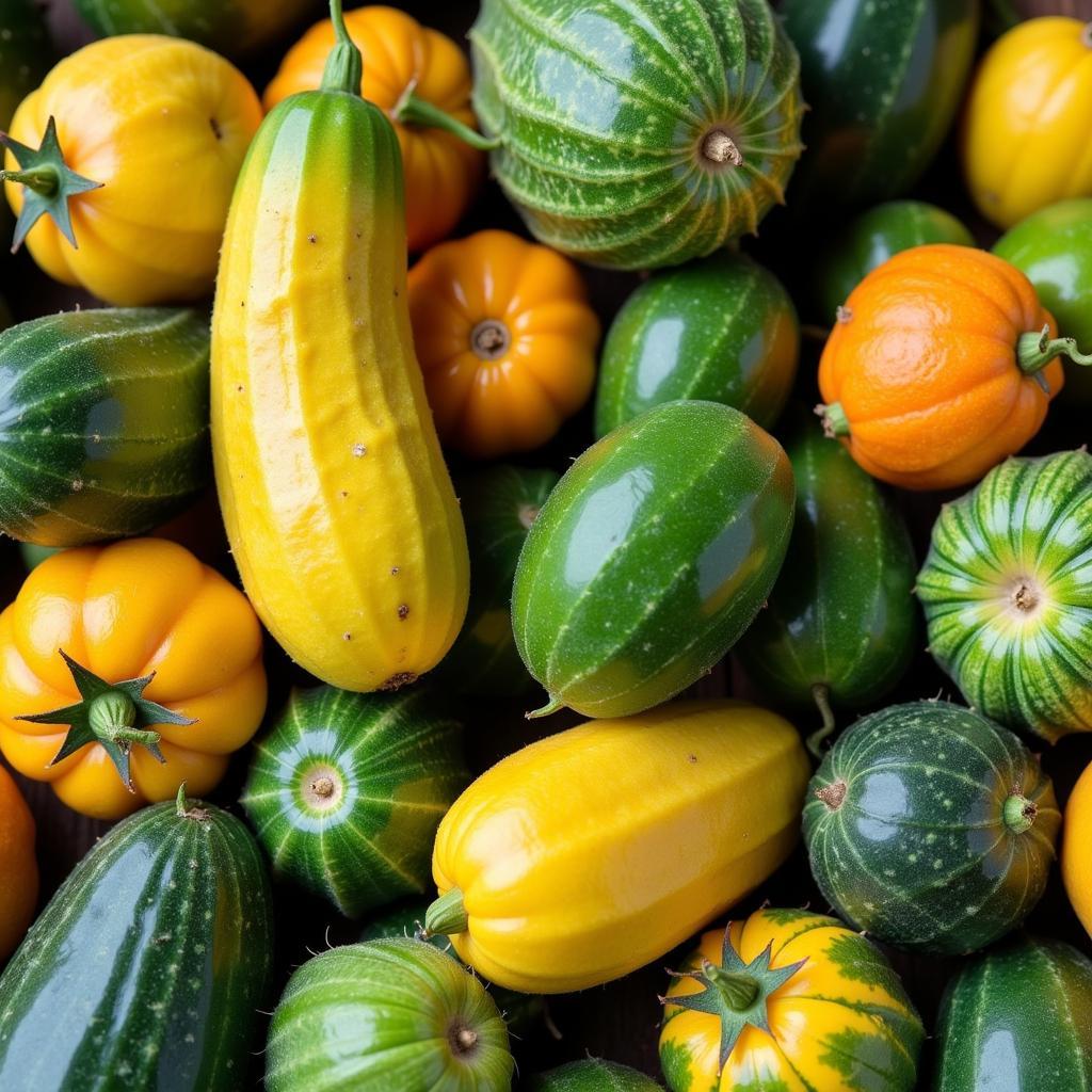 Variety of African Wild Cucumbers