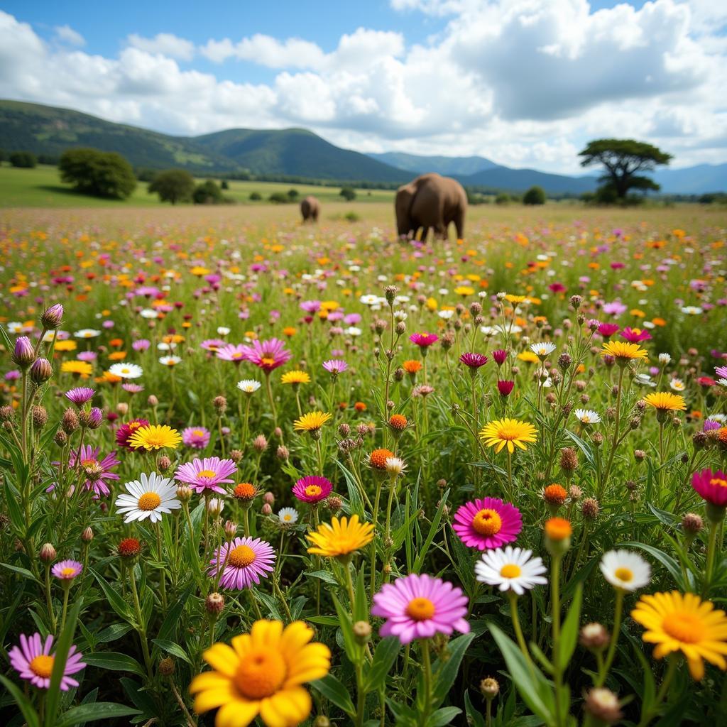 Vibrant African Wildflower Meadow