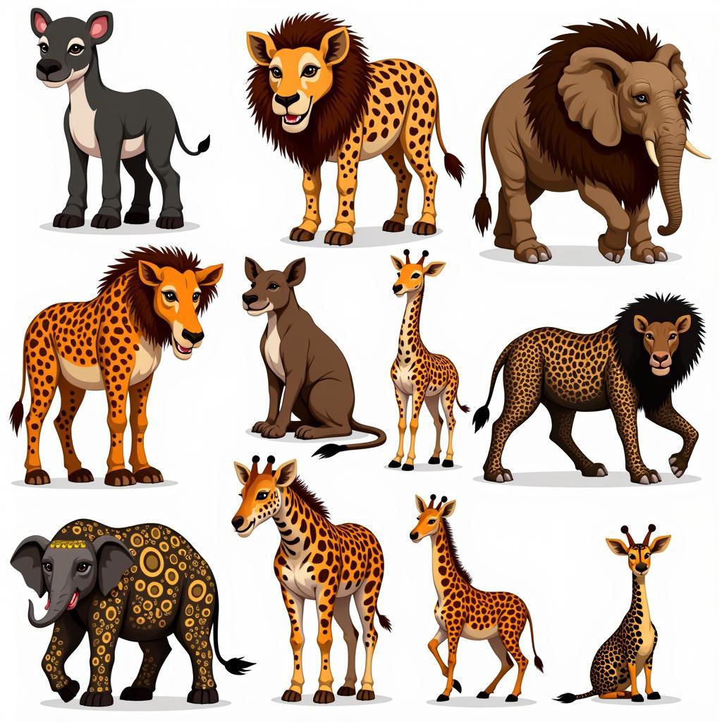 African Wildlife Clip Art Styles