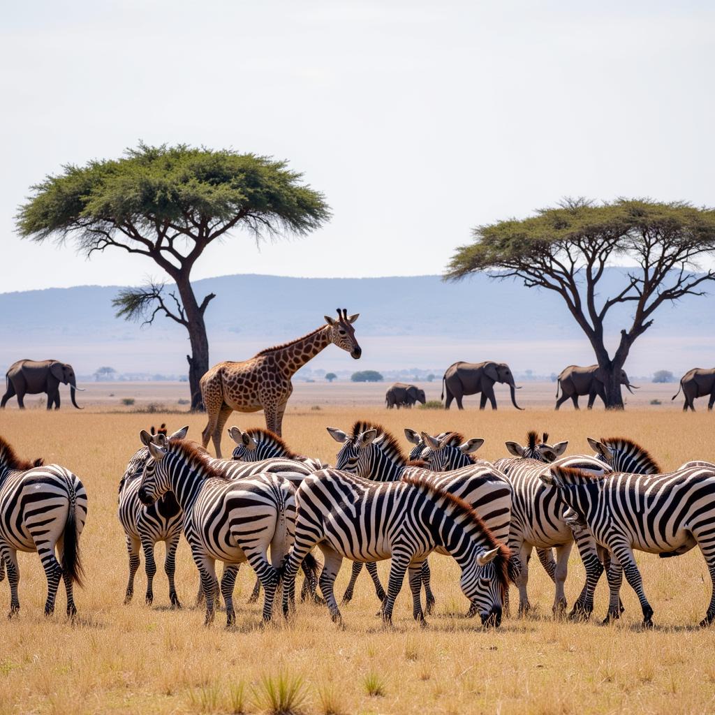 African wildlife on the savanna