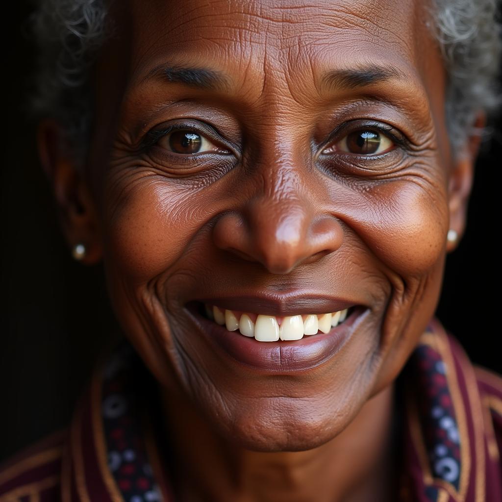 Portrait of a 70 year old African woman showcasing wisdom and experience