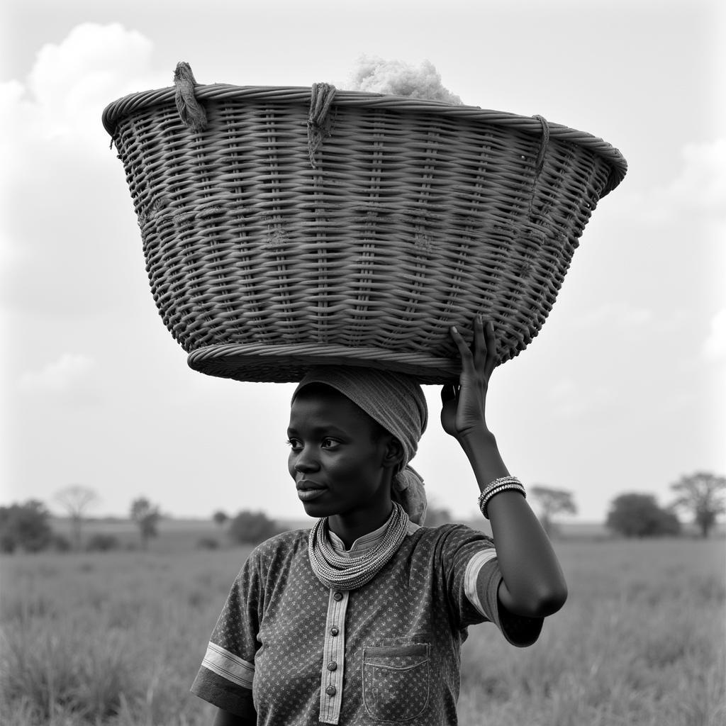 African Woman Carrying Basket