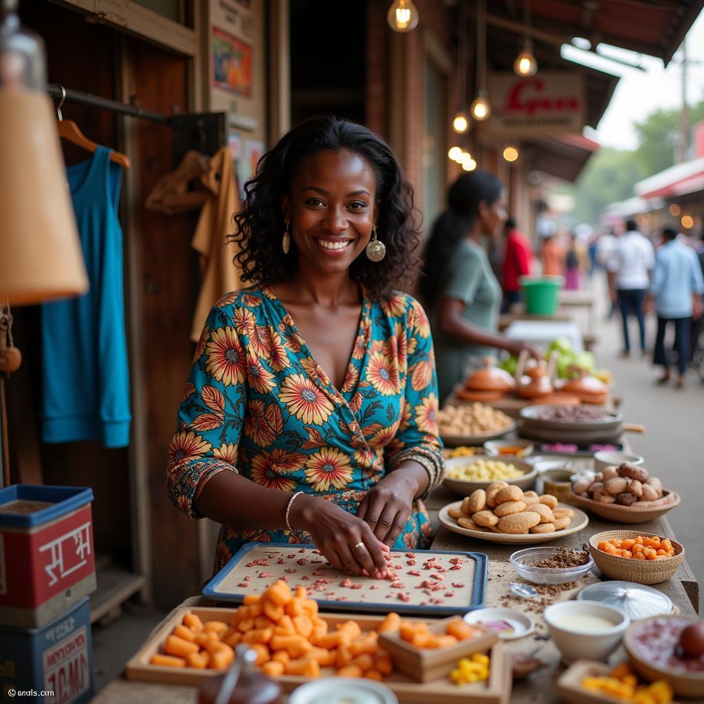 African Woman Entrepreneur Running Her Business in Mumbai