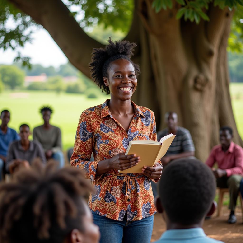 Woman Leading a Community Meeting