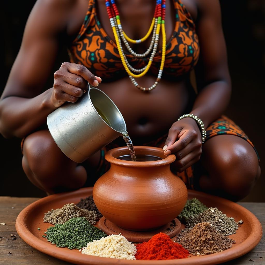 Preparing Traditional Herbal Tea During Pregnancy