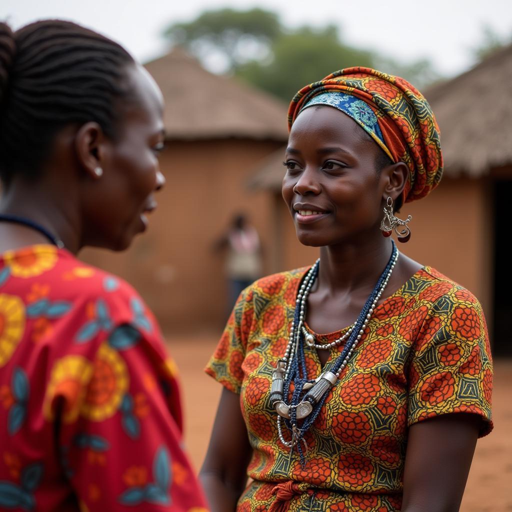 An African Woman Seeking Advice from a Wise Elder