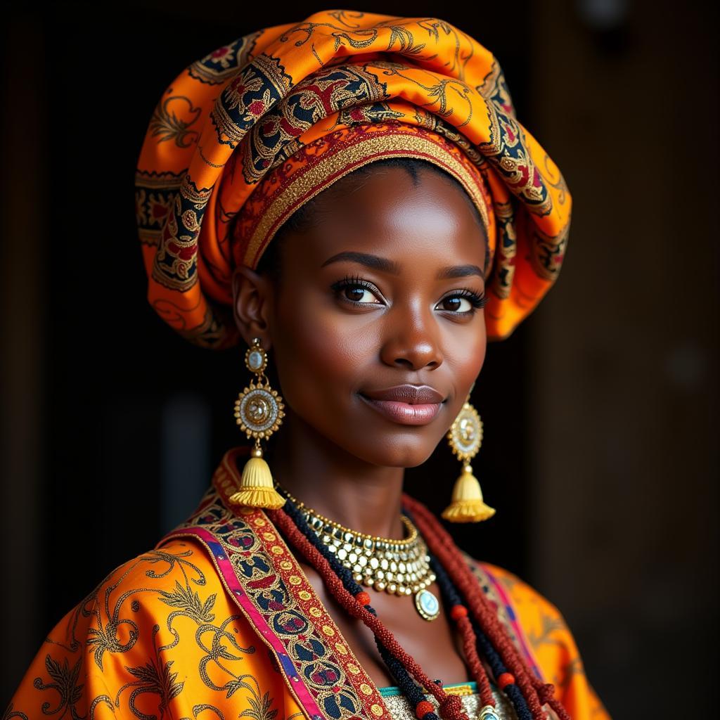 African Woman in Traditional Attire