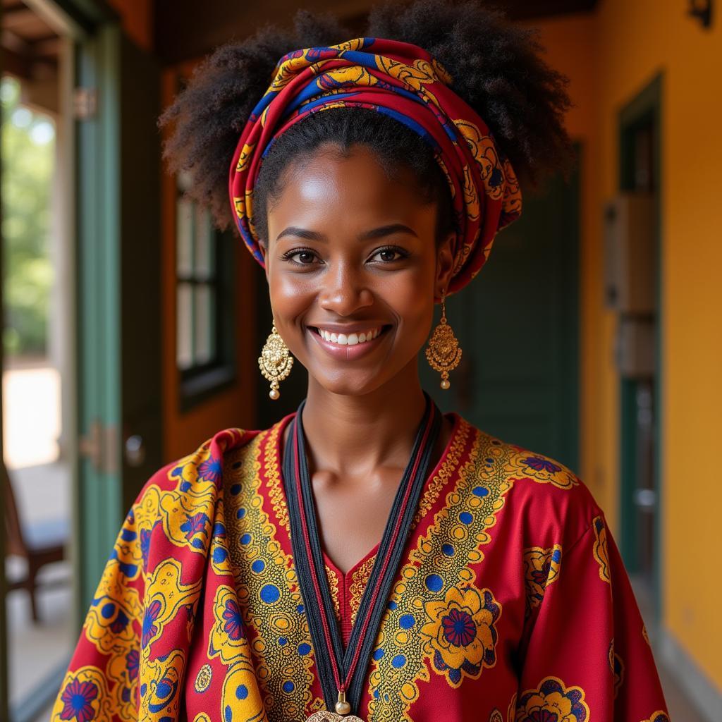 African Woman in Traditional Clothing