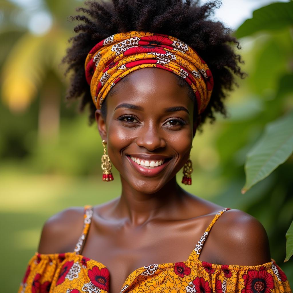 African Woman in Traditional Clothing