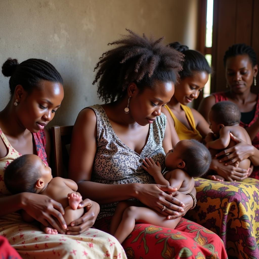 Group of African Women Breastfeeding