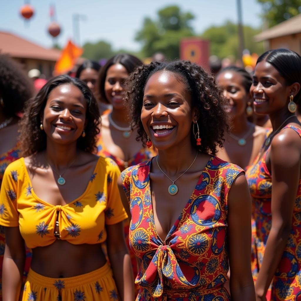 African women celebrating a cultural event