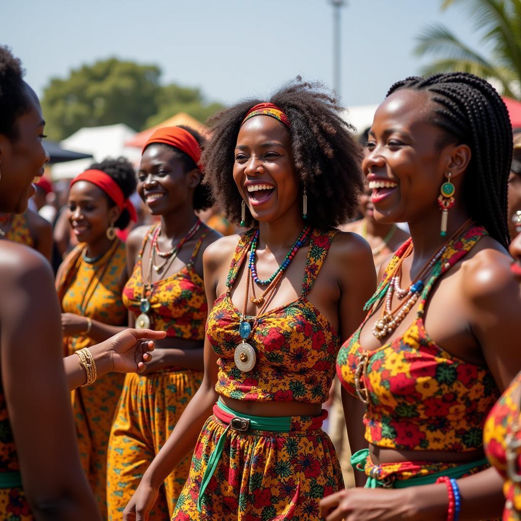 African Women Celebrating Cultural Festival