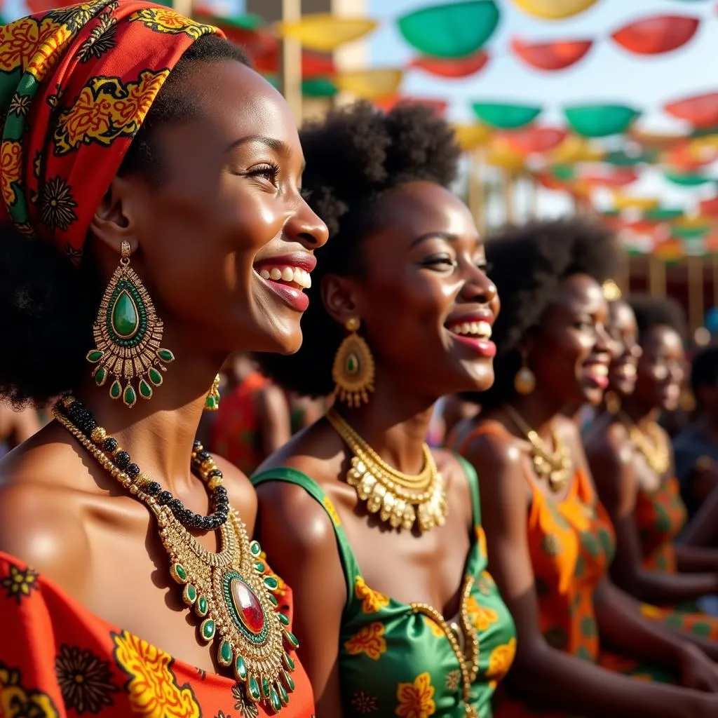 Women celebrating African cultural heritage