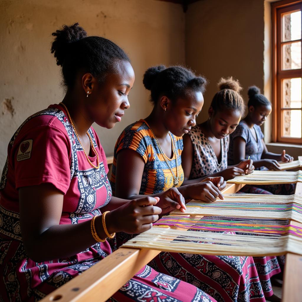 African Women Creating Textiles