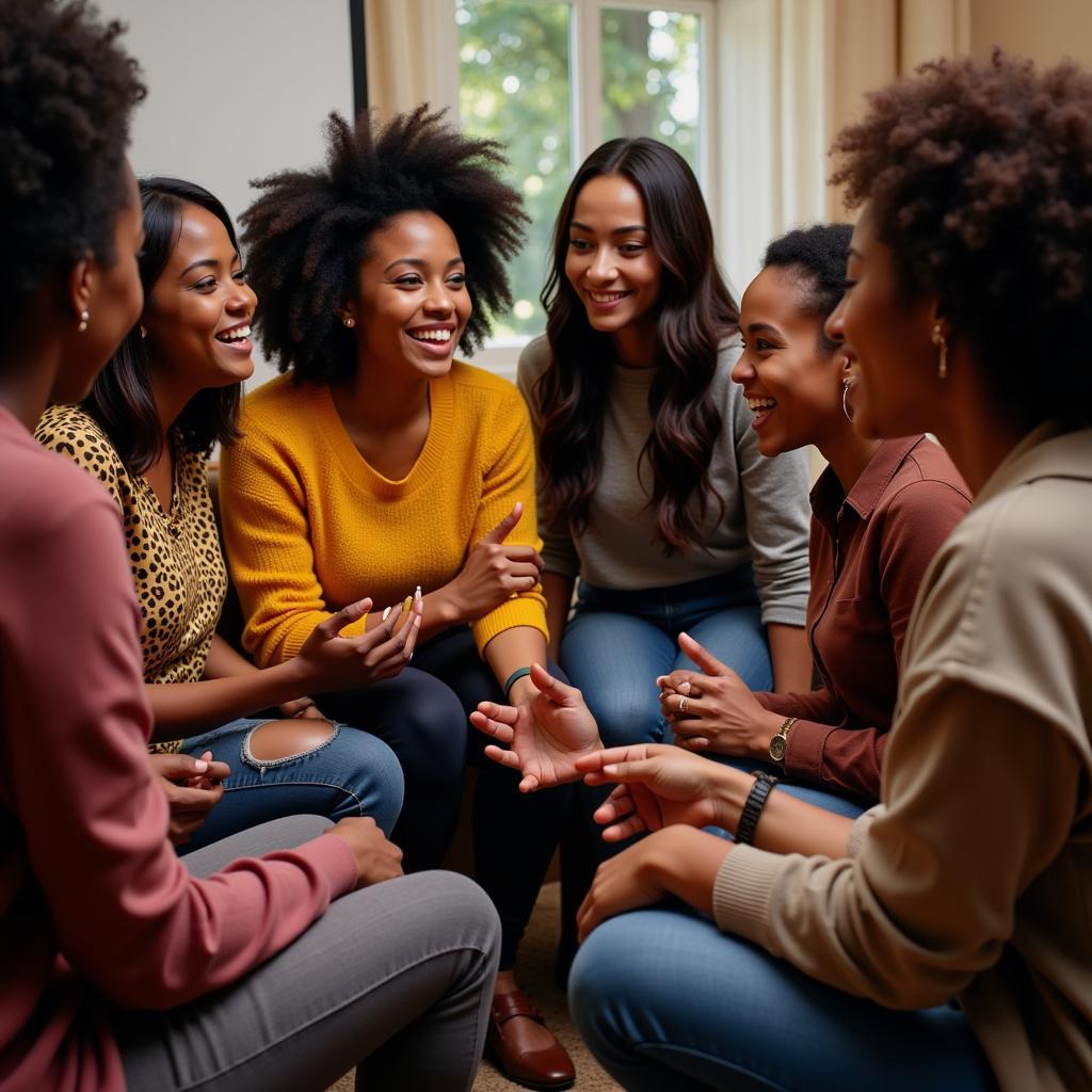 African Women Engaging in Dialogue About Social Issues