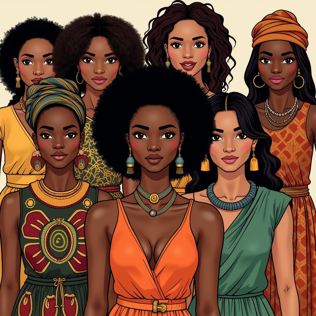 African Women Representing Diverse Cultures