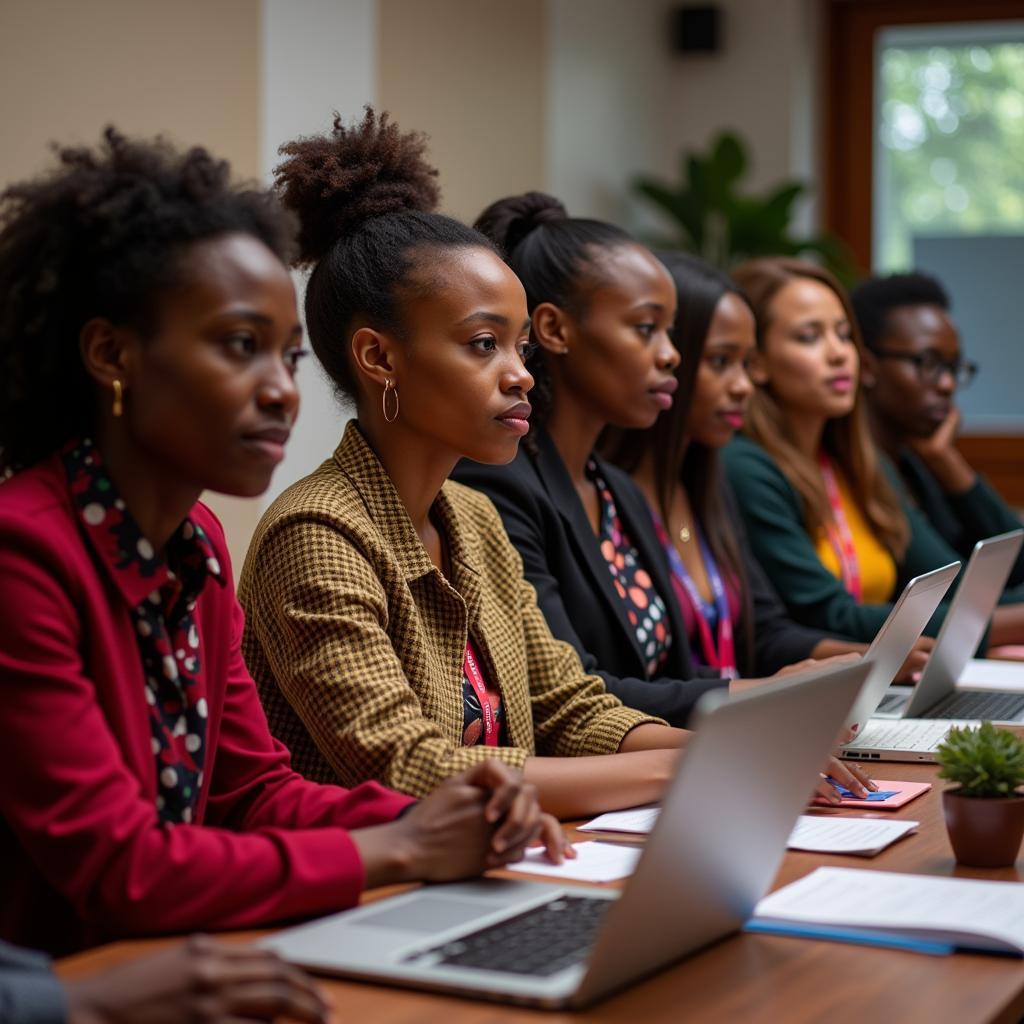 Group of African women entrepreneurs attending a workshop