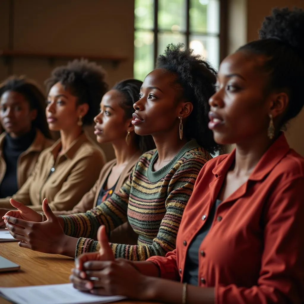 Group of African women participating in an empowerment workshop