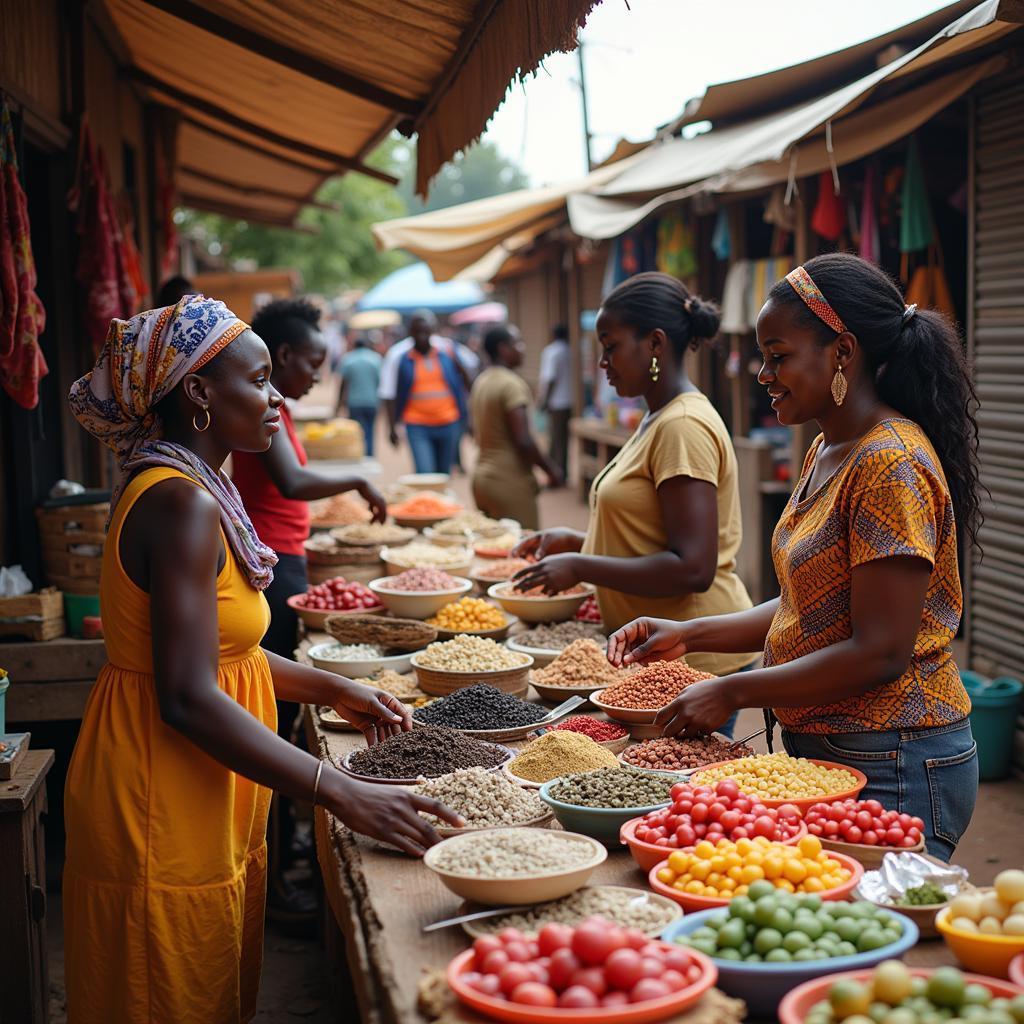 African Women Entrepreneurs at a Market