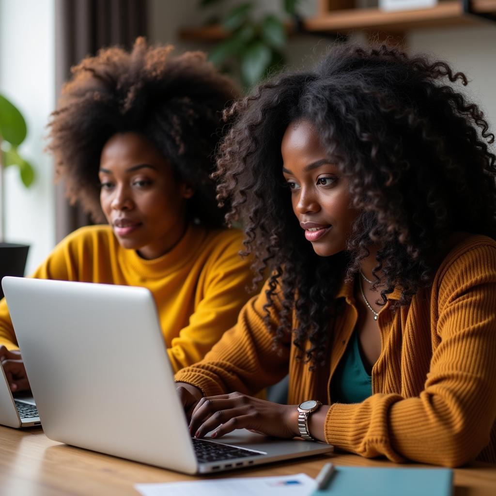 African Women Entrepreneurs Collaborating on a Project