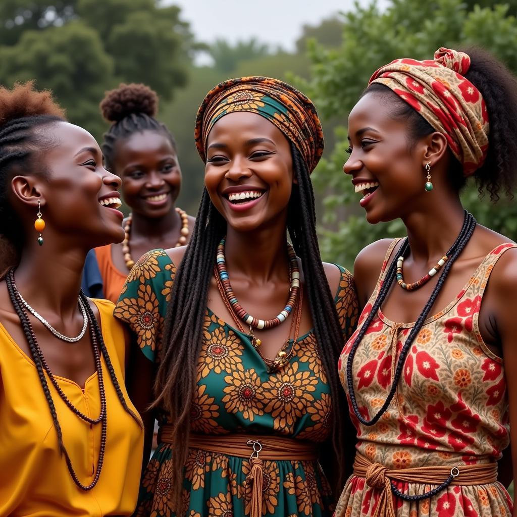 African Women from Diverse Backgrounds Sharing a Moment of Laughter