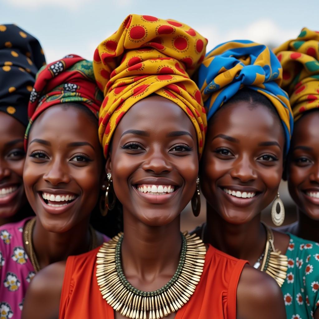 Women in Colorful Headwraps