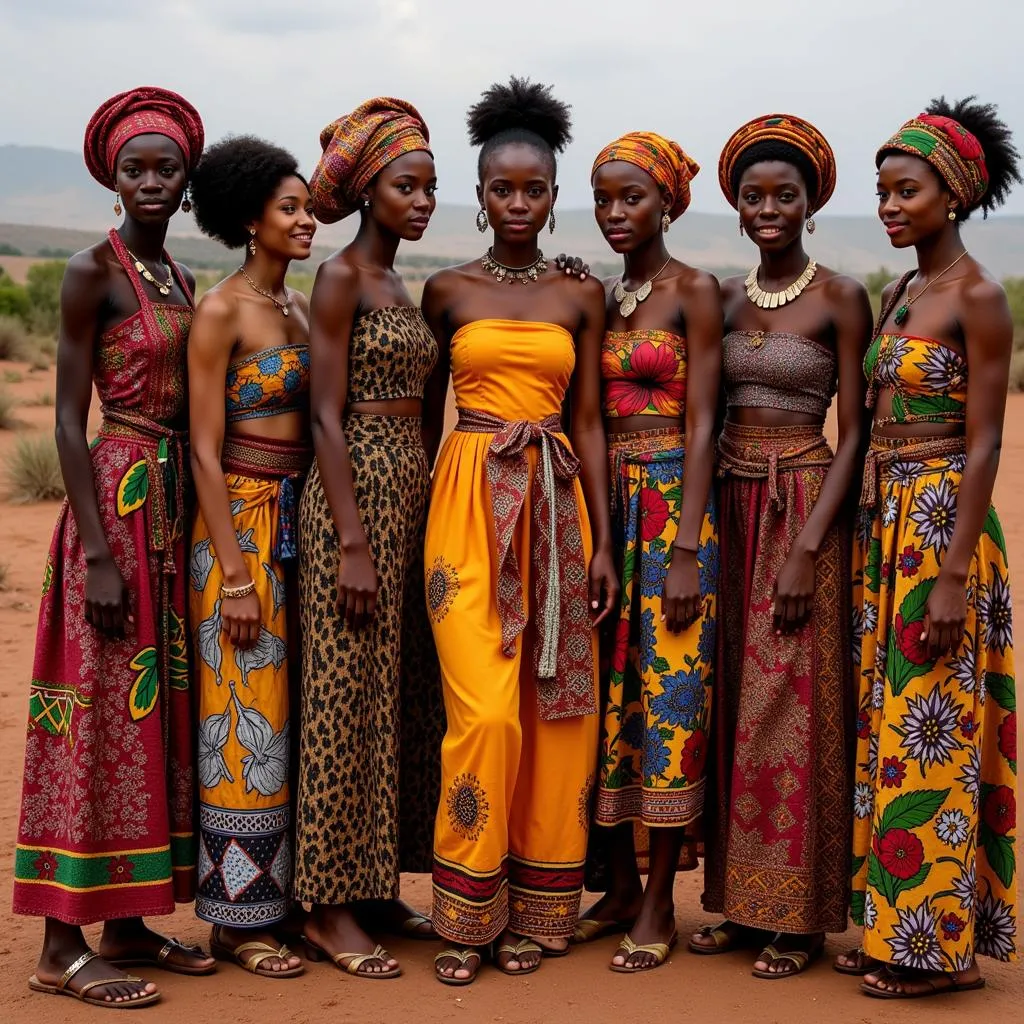 African women in traditional clothing